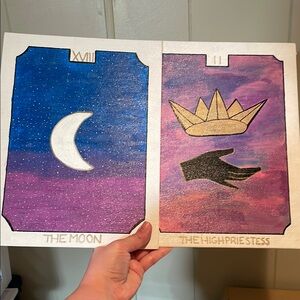 Mystical Tarot Wall Art Set - Blue and Purple